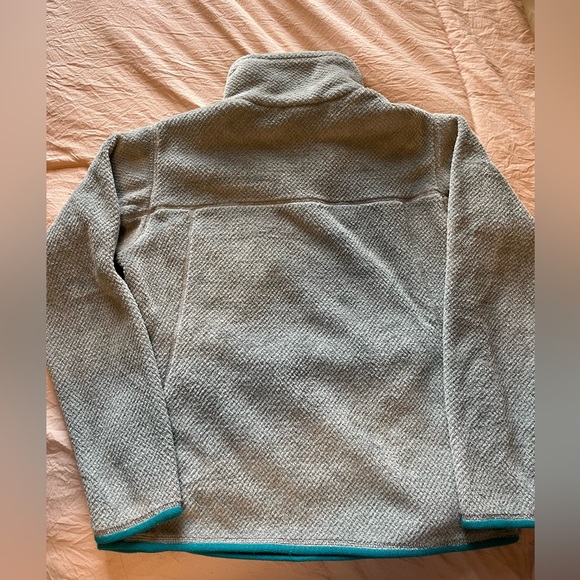 Grey and Blue/Turquoise fuzzy pullover - Picture 3 of 3
